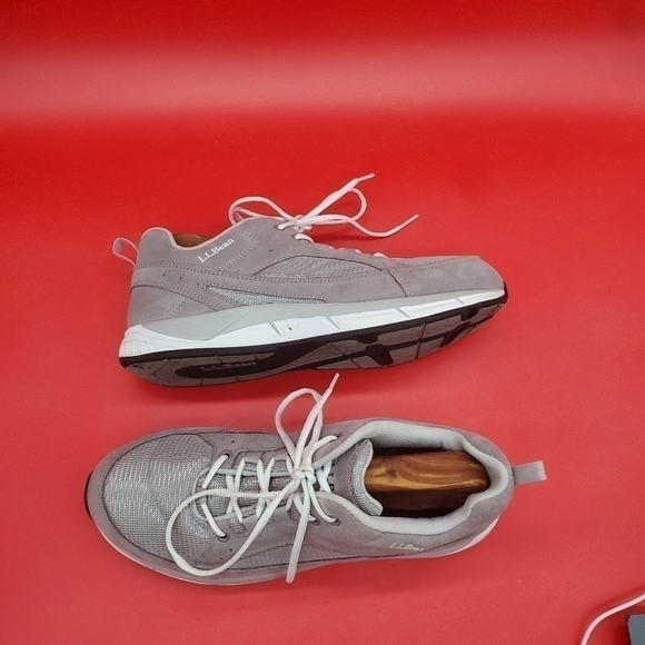 LL Bean Shoes Men's 10M Gray Suede Mesh Comfort Fitness Walking Sneaker - Picture 14 of 16